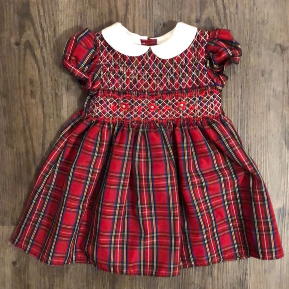 red plaid baby dress